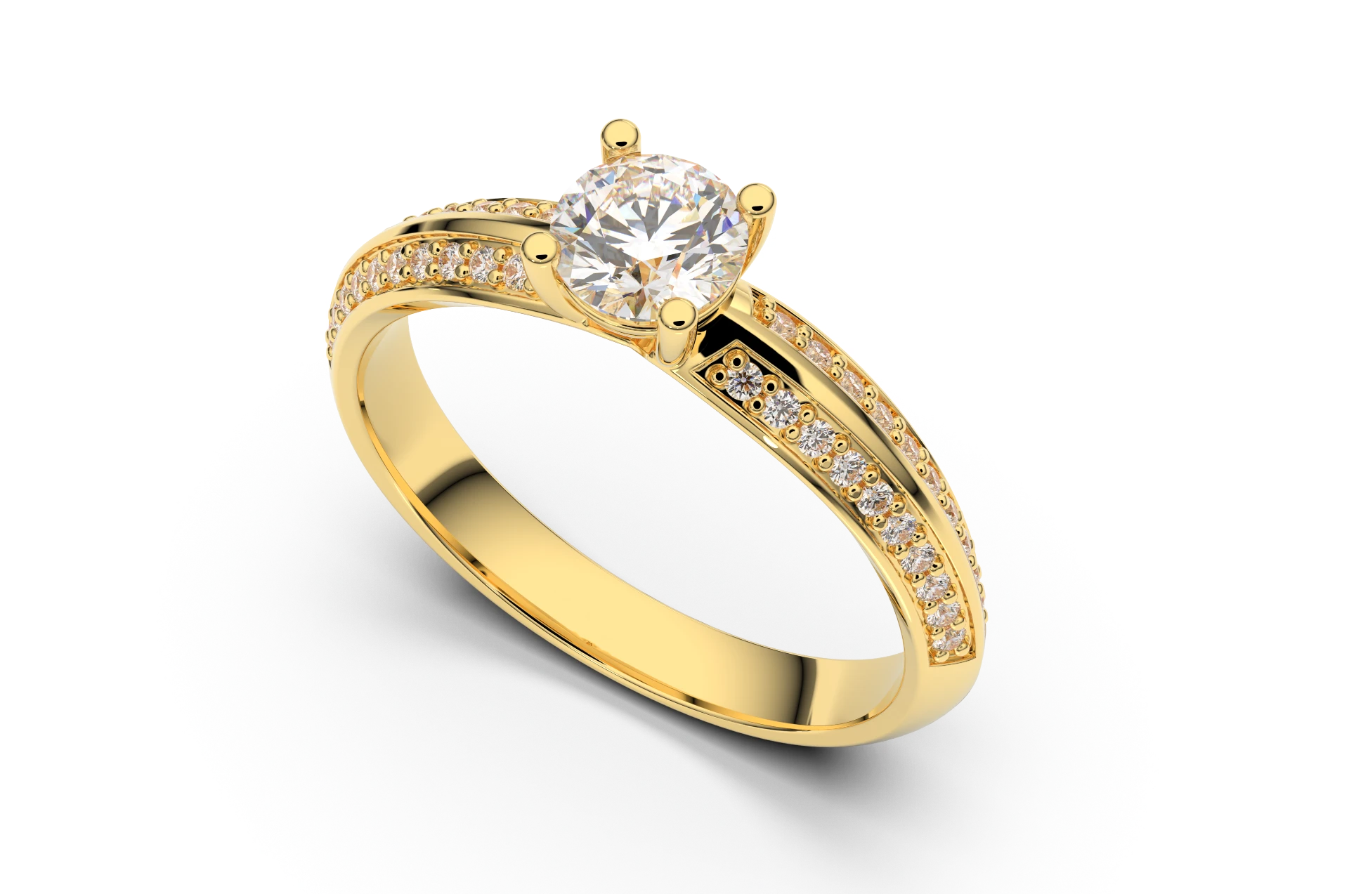 Engagement ring Z-32 DeLoire, yellow gold