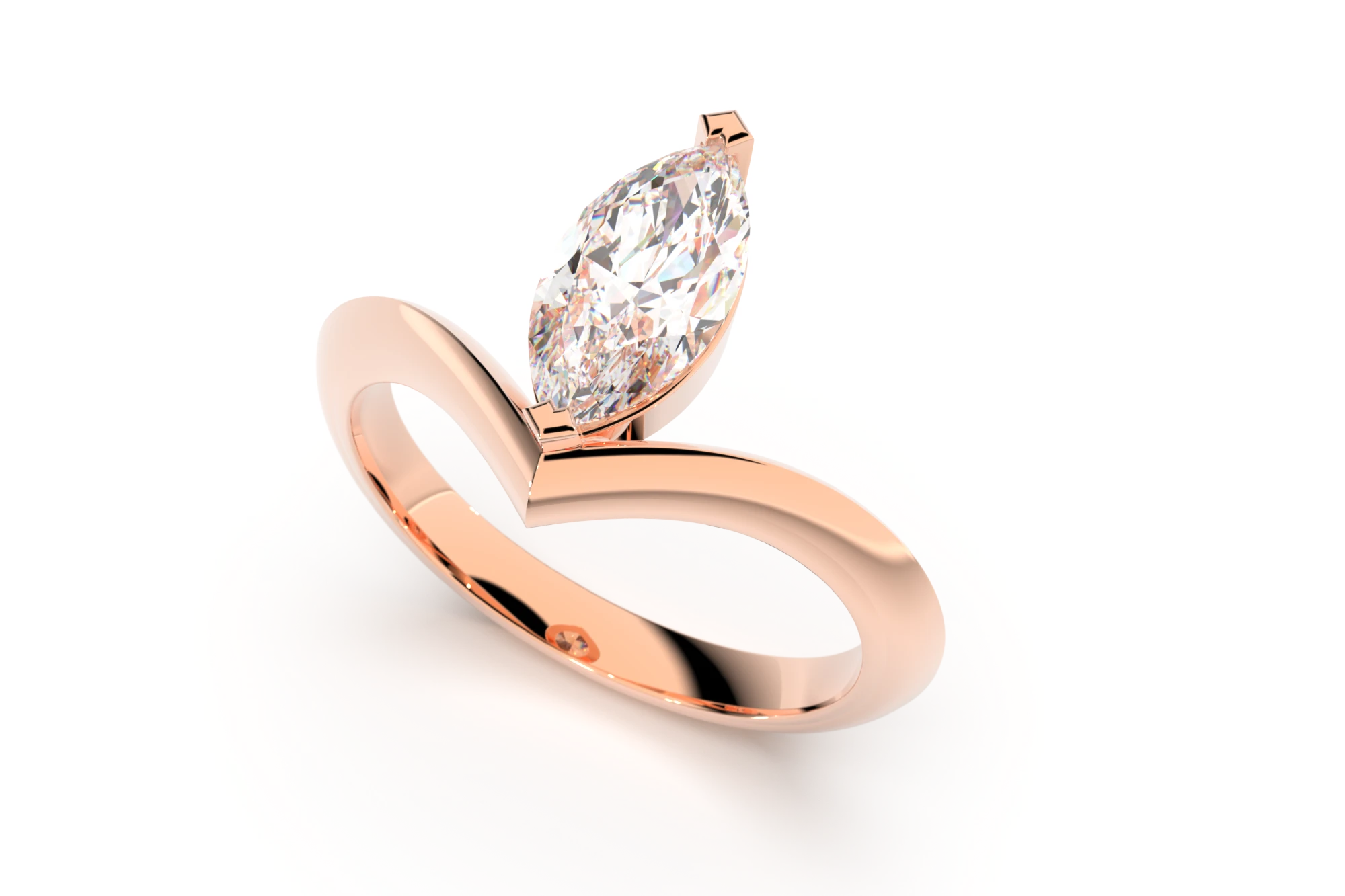 Engagement ring Z-42 DeLoire, rose gold